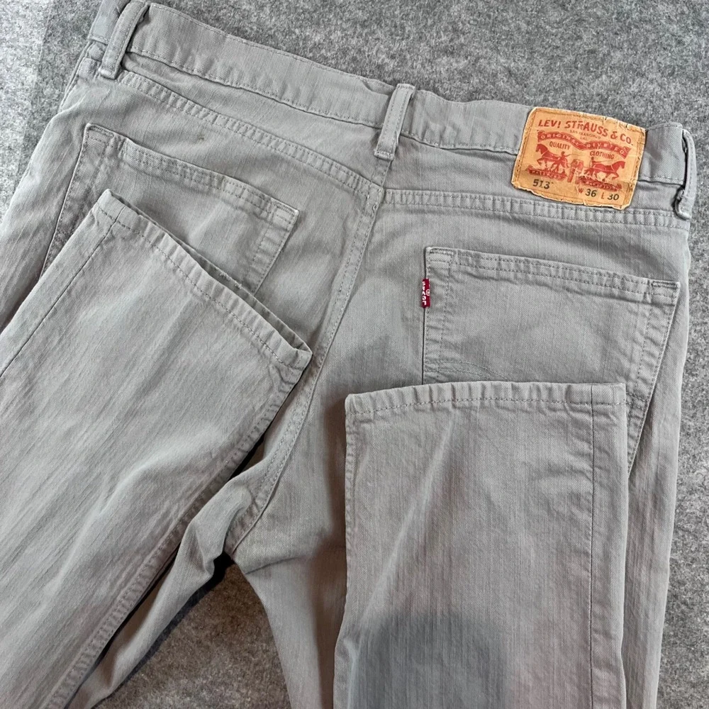 Levi's Mens 513 Slim Straight Grey Denim Jeans 36x30 Casual Minimalist Classic